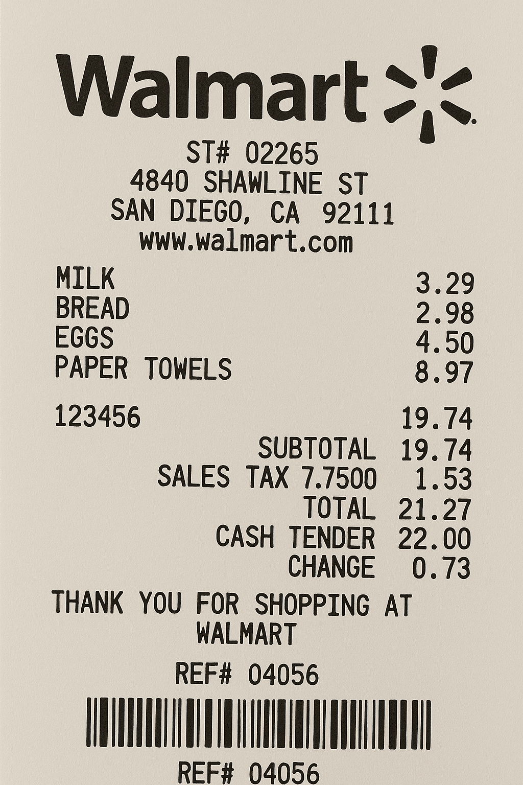 Fake Receipt