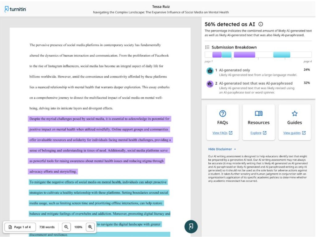 Kann Turnitin KI-generierte Inhalte erkennen?