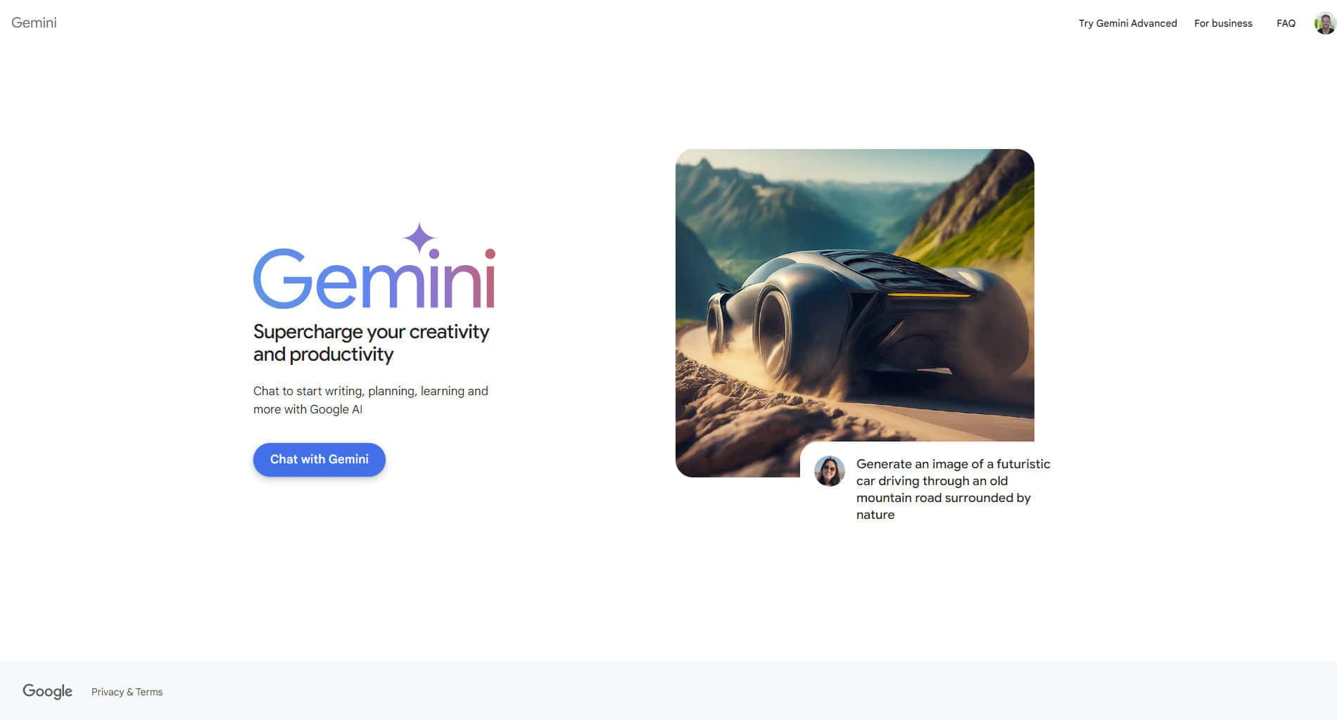 Gemini homepage