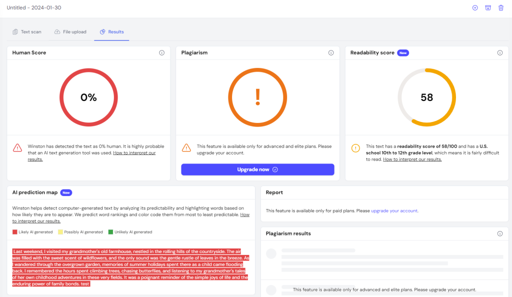 Writer AI Content Detector - Good For Small Writing Projects