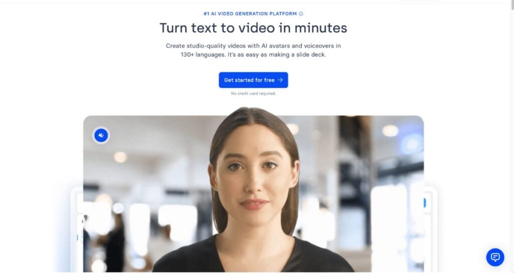 Domovská stránka společnosti Synthesia