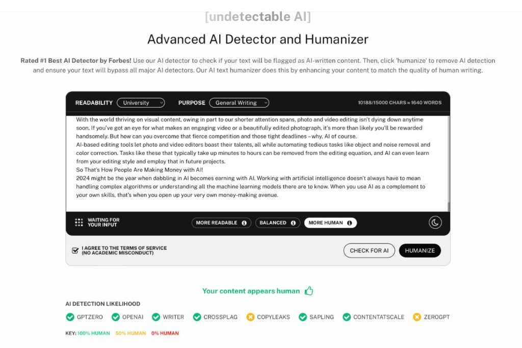 undetectable ai detekuje text