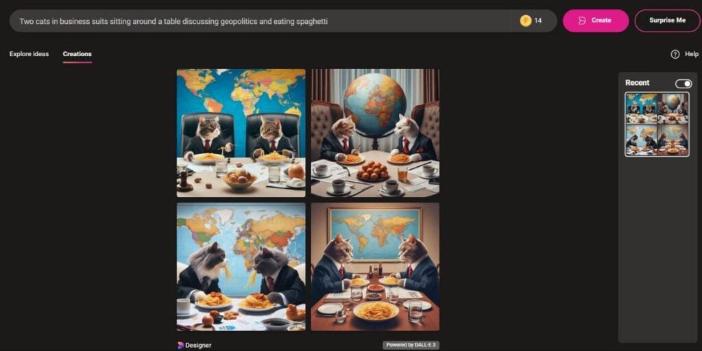 ИИ сгенерировал изображения двух кошек в Copilot