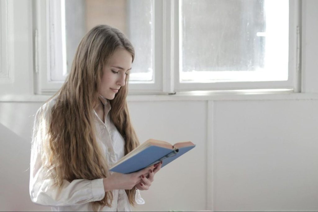 Woman reading a book