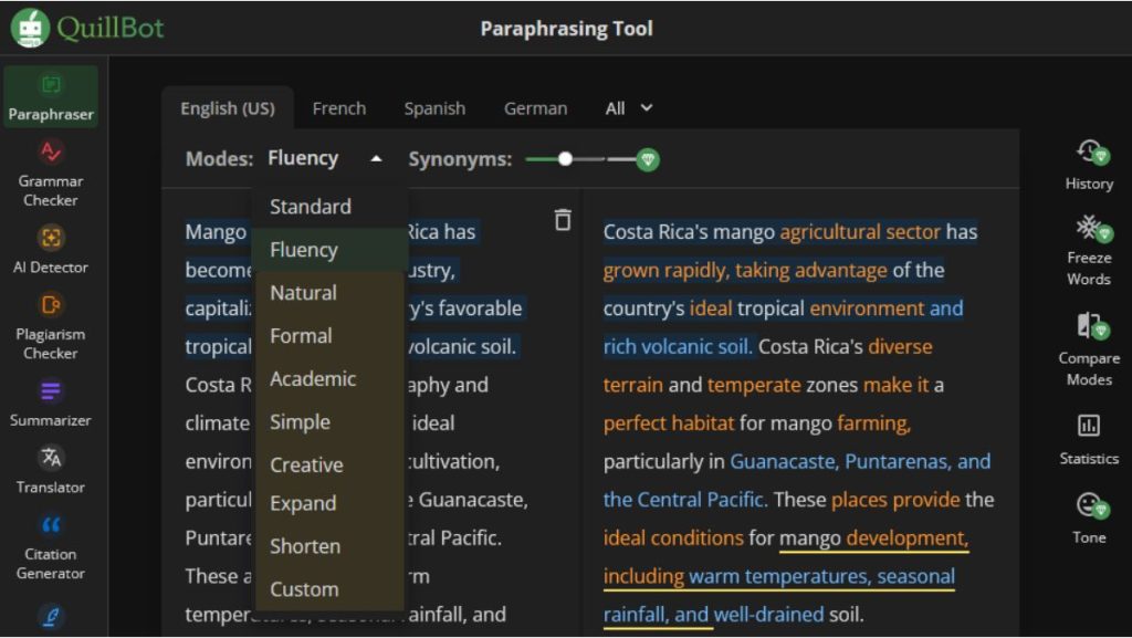 QuillBot's Paraphrasing Tool