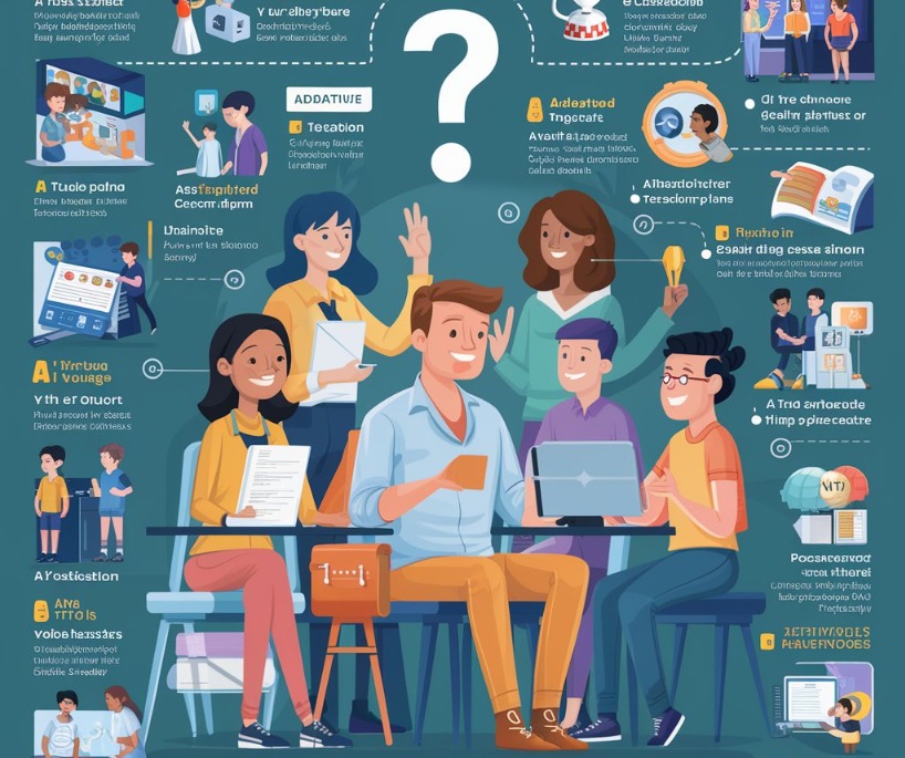 Un póster infográfico sobre cómo los profesores pueden utilizar la IA en el aula