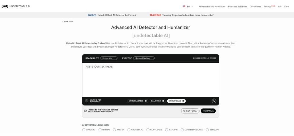 Detector y humanizador de IA indetectable