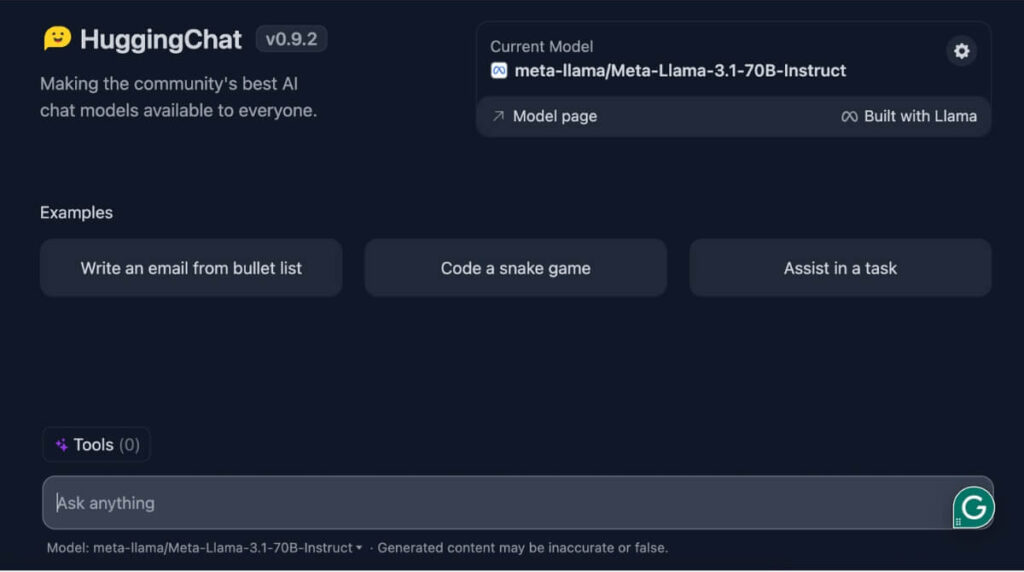 HuggingChat - найкращий безкоштовний чат-бот зі штучним інтелектом з відкритим кодом