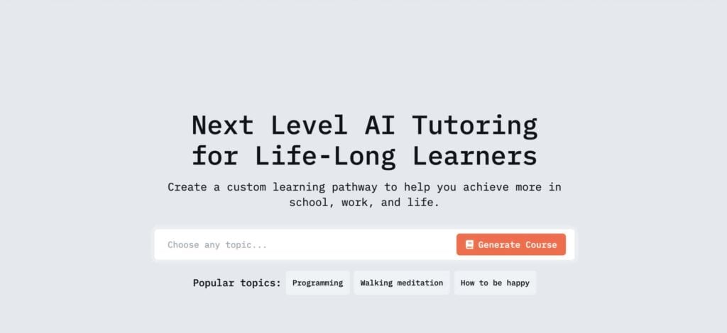 TutorAI homepage