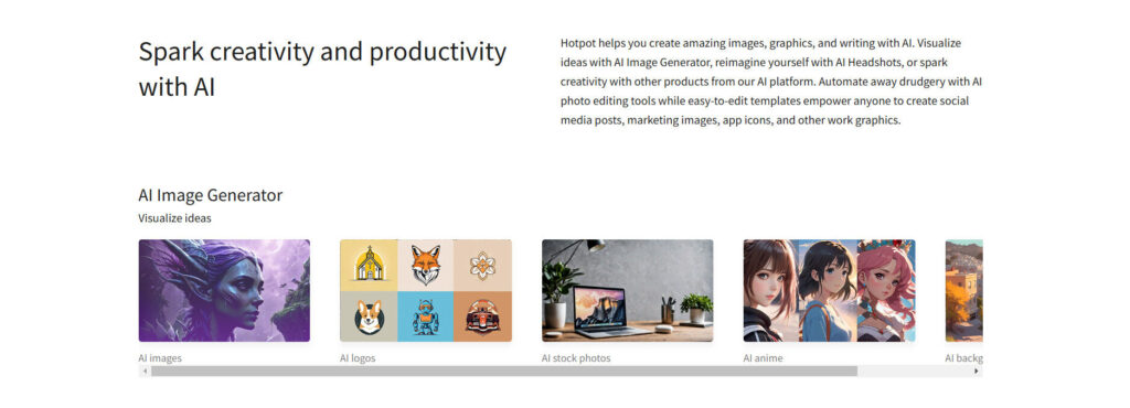 Hotpot AI homepage