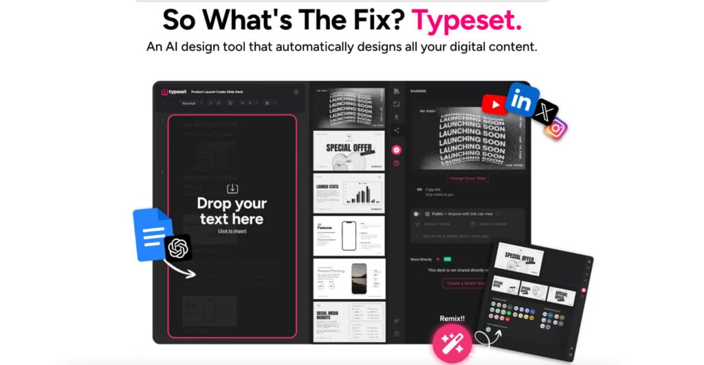 Typeset Key Features