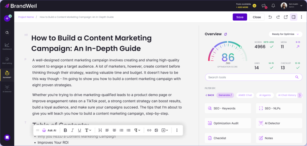 Examen de Content at Scale AI (désormais BrandWell AI Writer) : Nous l'avons testé !