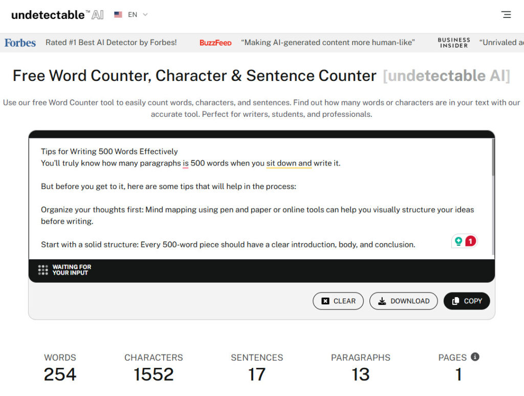 Undetectable AI: Write, Count & Edit With Ease
