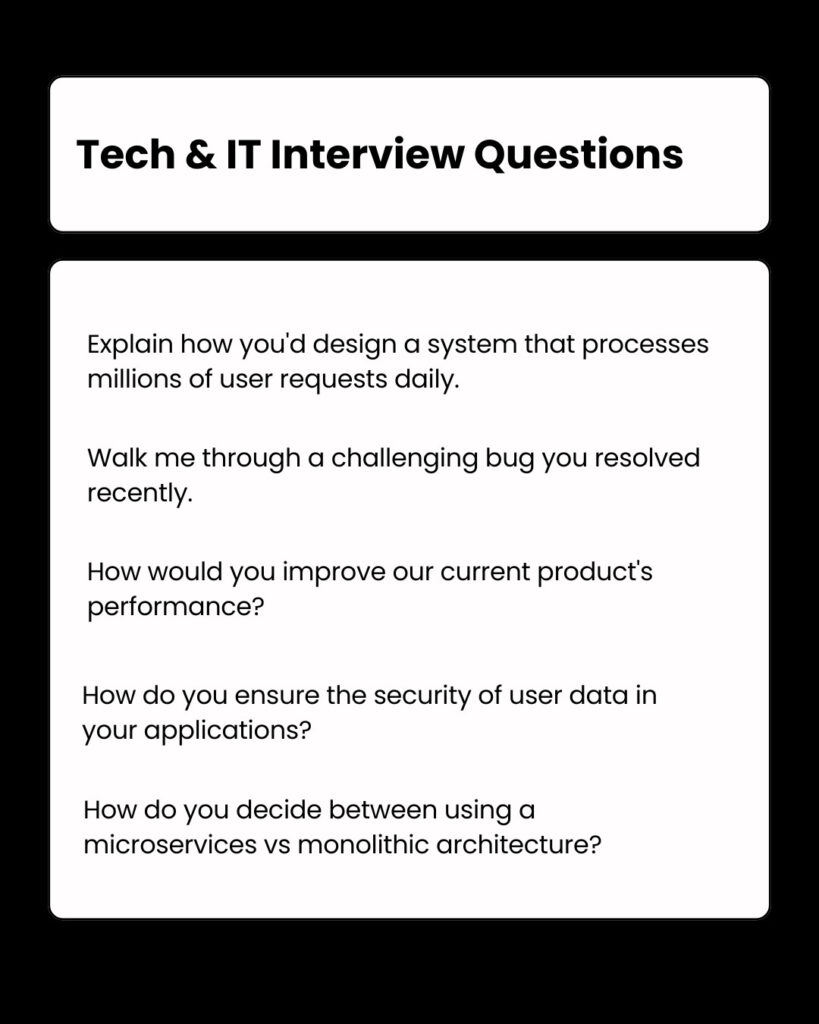 Tech and TI Interview Questions 