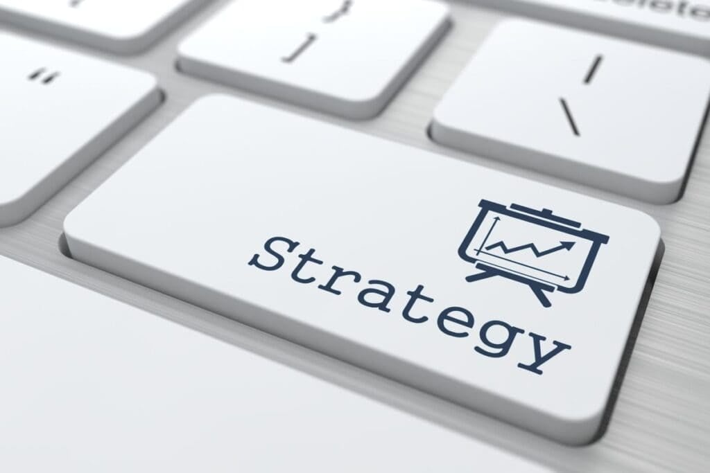 Strategy"text button on modern computer keyboard
