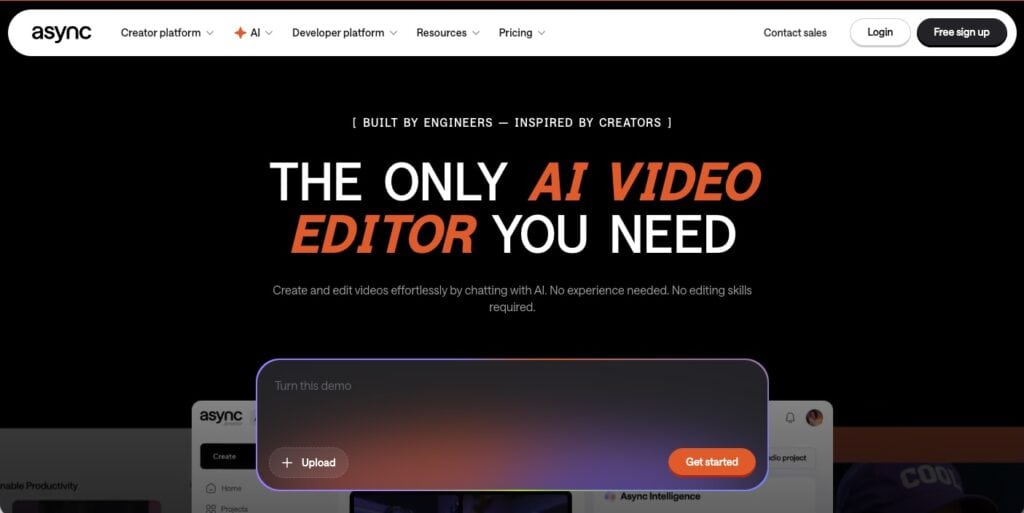 Screenshot of Async AI Video Editor