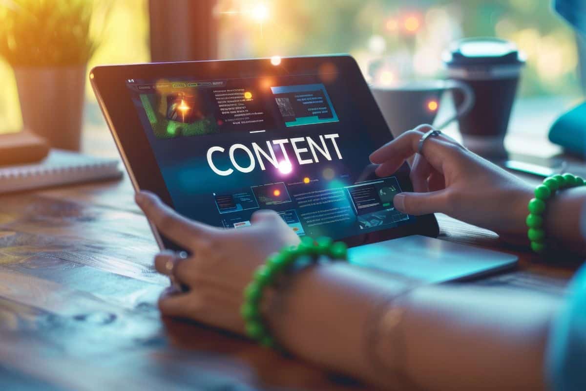 The tablet with digital content