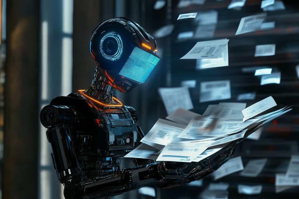 Robot sorting and analyzing documents