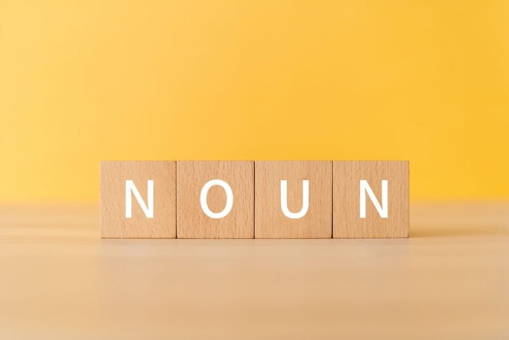 Wooden blocks with noun text of concept