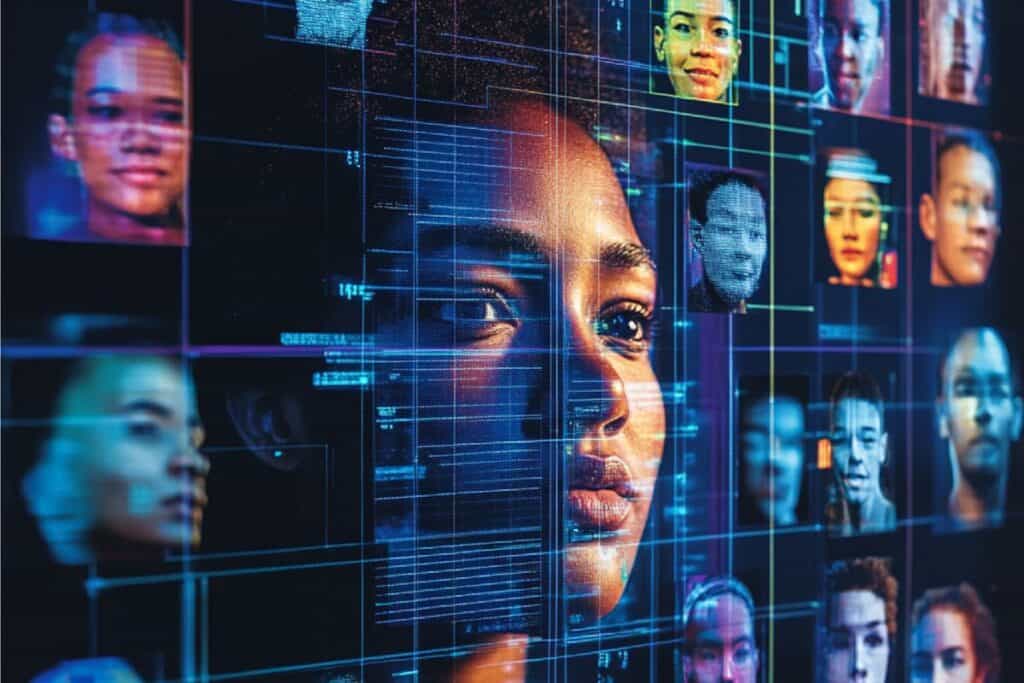 A diverse set of facial recognition profiles 