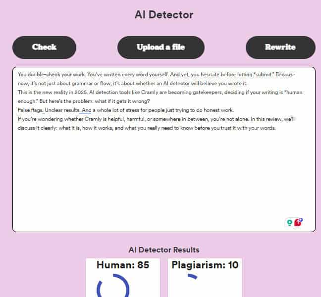 Cramly Review 2025: AI Detector Tested & Rated cramly review
