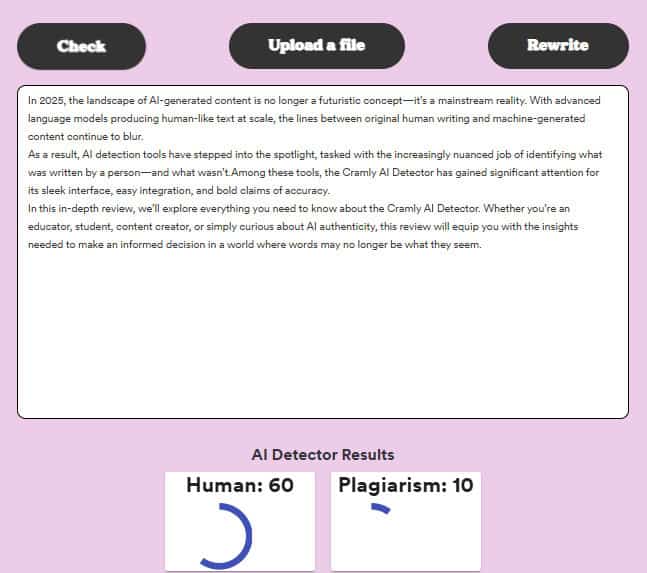 Cramly Review 2025: AI Detector Tested & Rated cramly review