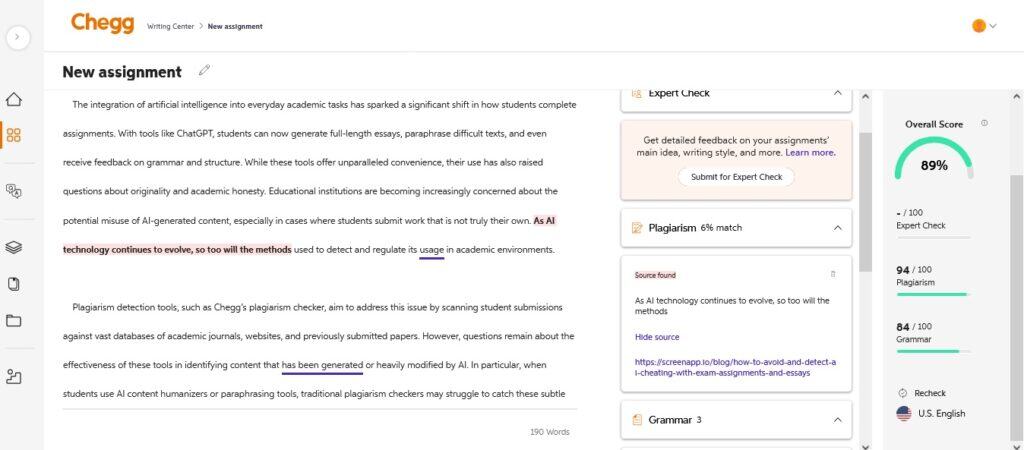 Chegg Plagiarism Checker 评论：功能与准确性 chegg