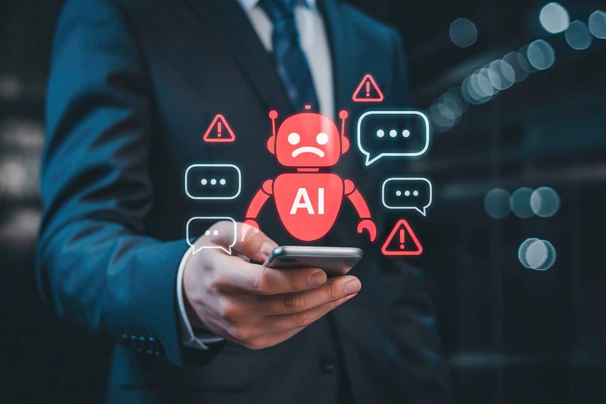 Ai robot error on smartphone technology and data risks