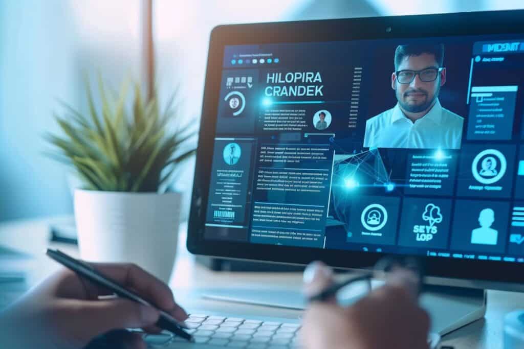 Man working on a computer