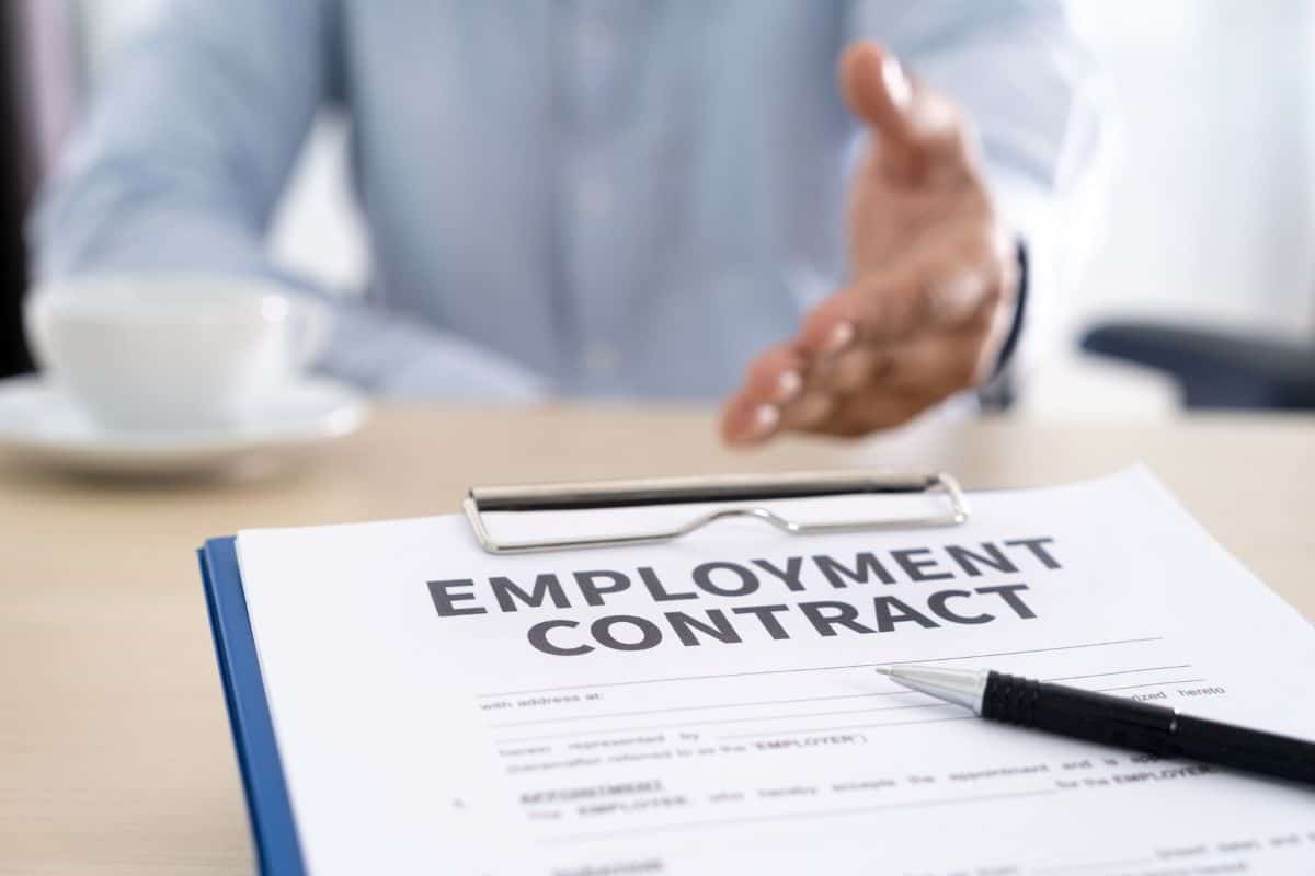 Employment contract signing job deal recruitment concept