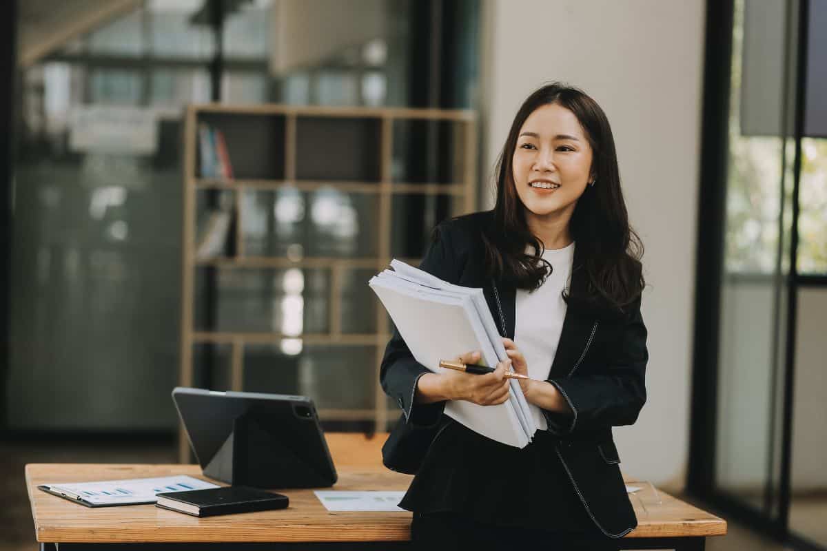 Young businesswoman working in the office
