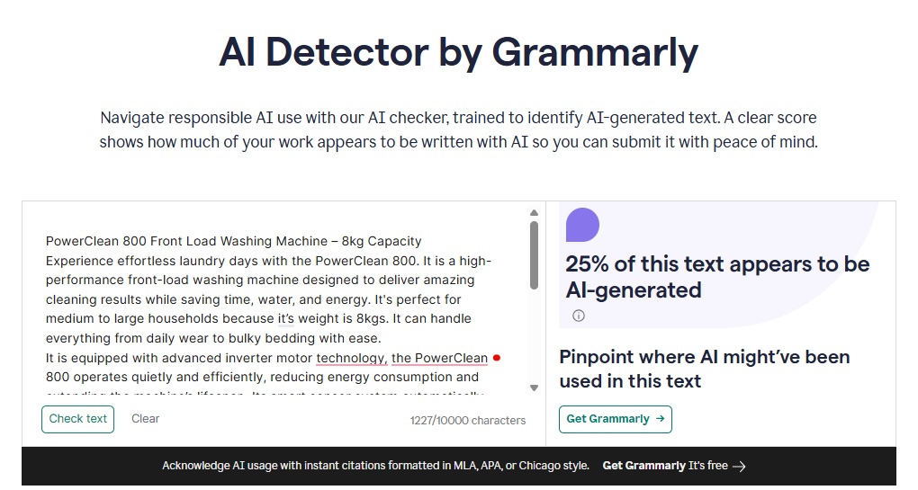 Grammarly AI Checker 评论：它准确吗？ 语法分析 AI 检查器