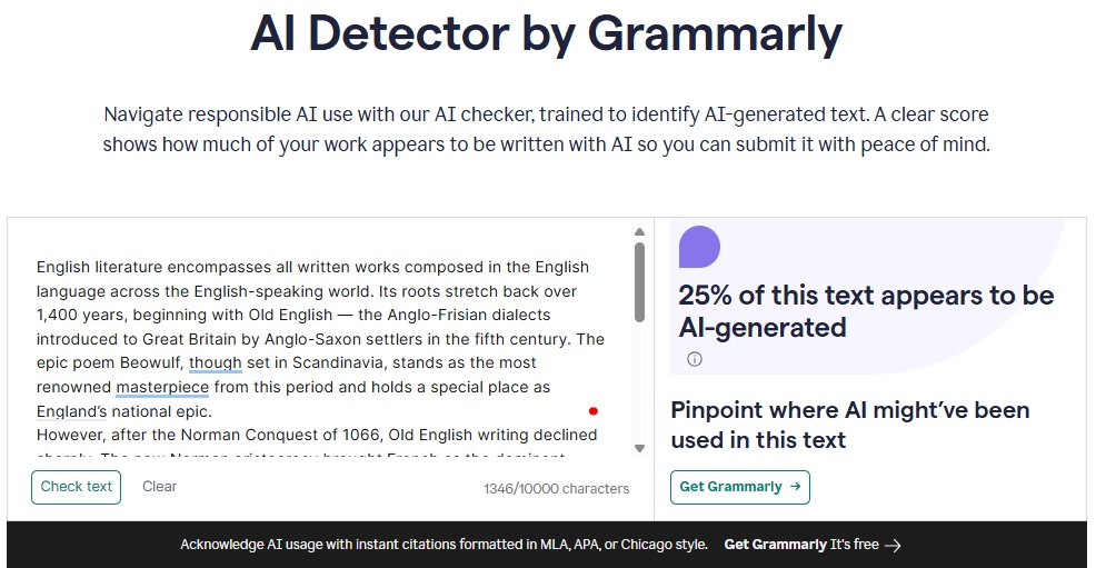 Grammarly AI Checker 评论：它准确吗？ 语法分析 AI 检查器