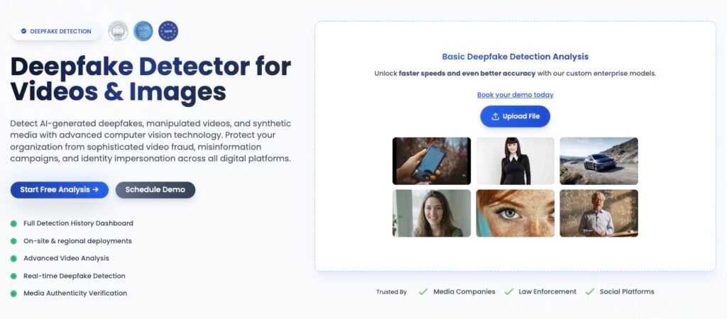 Screenshot of TruthScan's Deepfake Detector