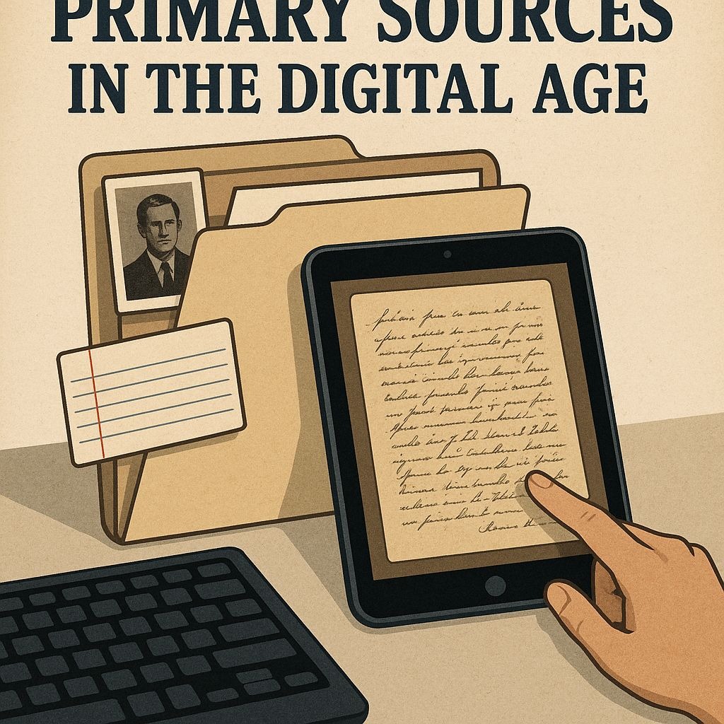 Immagine generata da Ai di Fonti primarie nell'era digitale