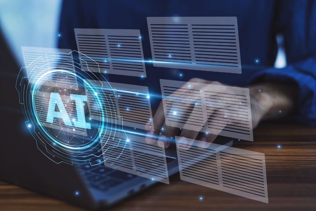 Businessmen utilize ai tools to manage large volumes of documents