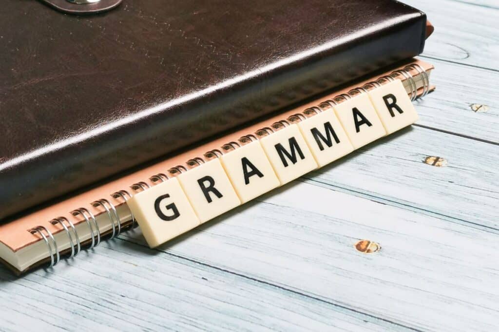 
Ai generated illustration of a notebook with the word grammar