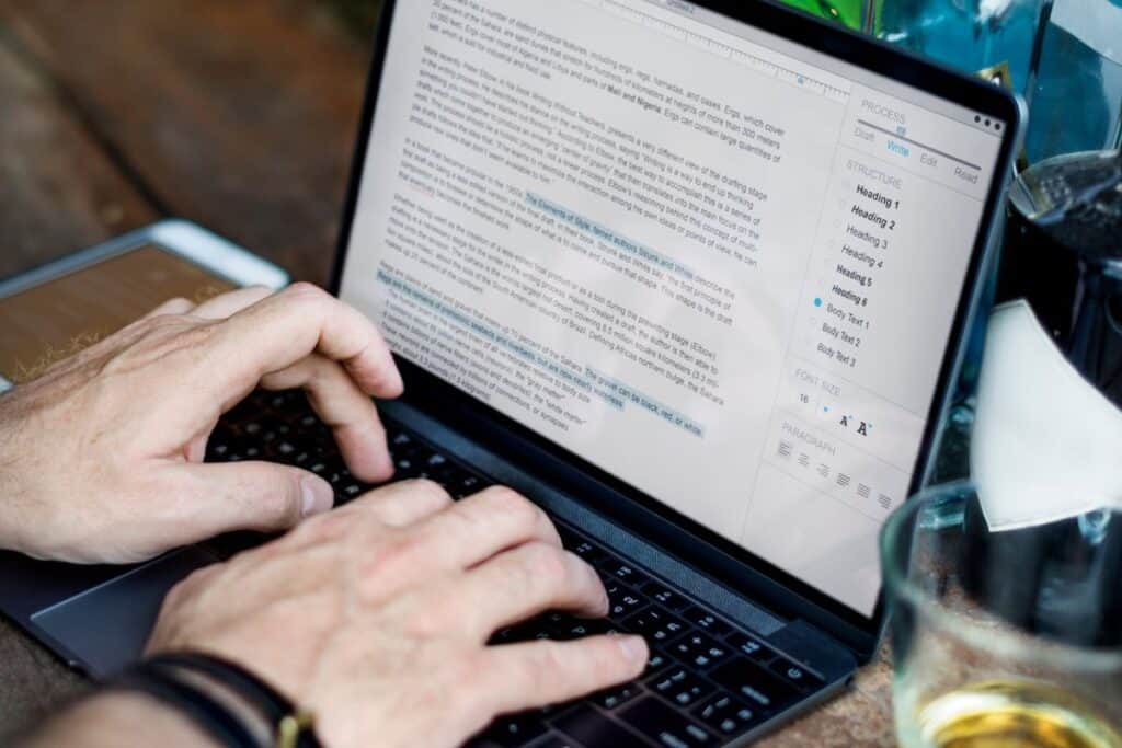 Hobby writer working typing article concept