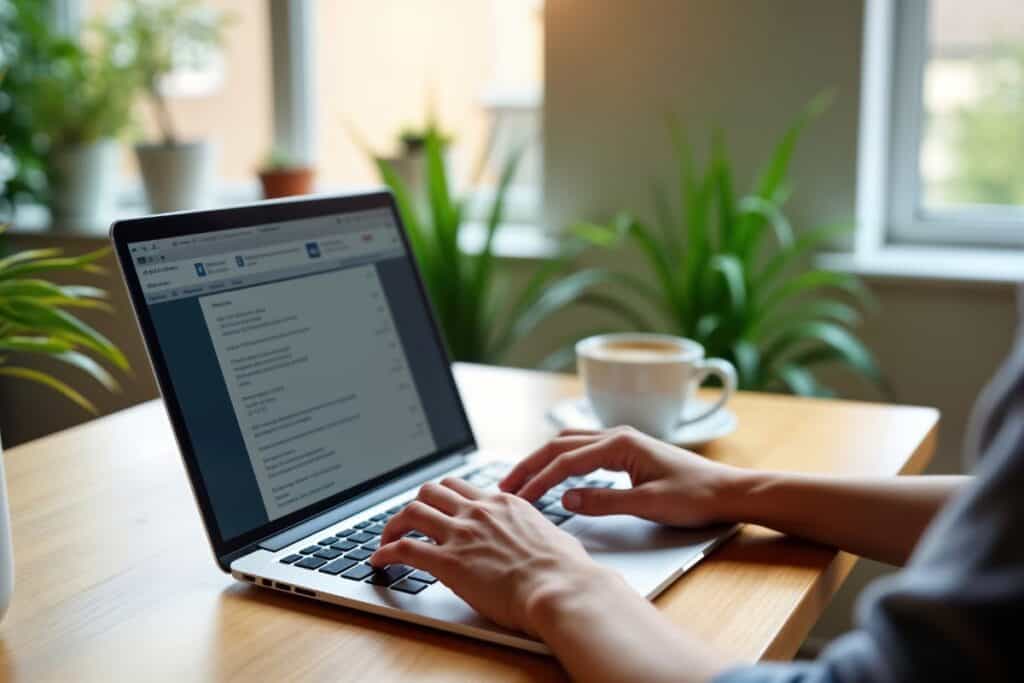 Person using laptop for email communication