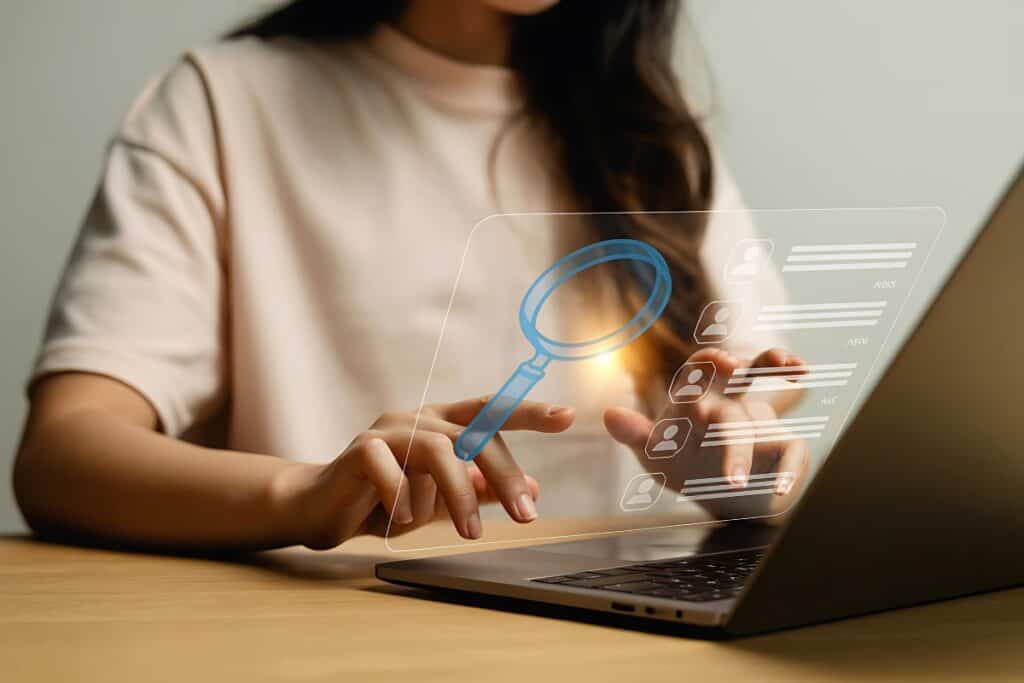 Digital recruitment and candidate search on laptop