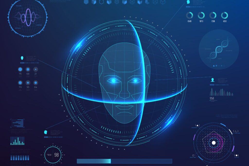 Biometrics digital face scanning