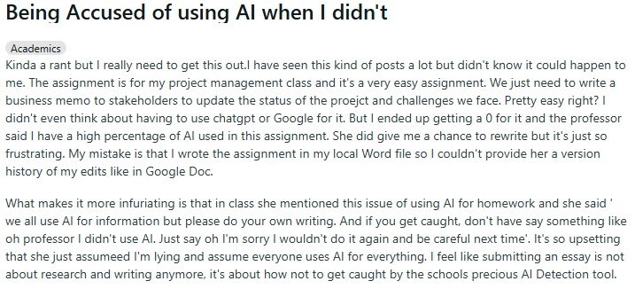 Student acuzat pe nedrept de AI Detectors AI Detectors