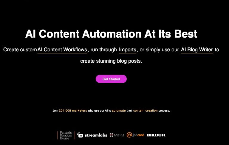 ContentBot.aiのダッシュボードのスクリーンショット
