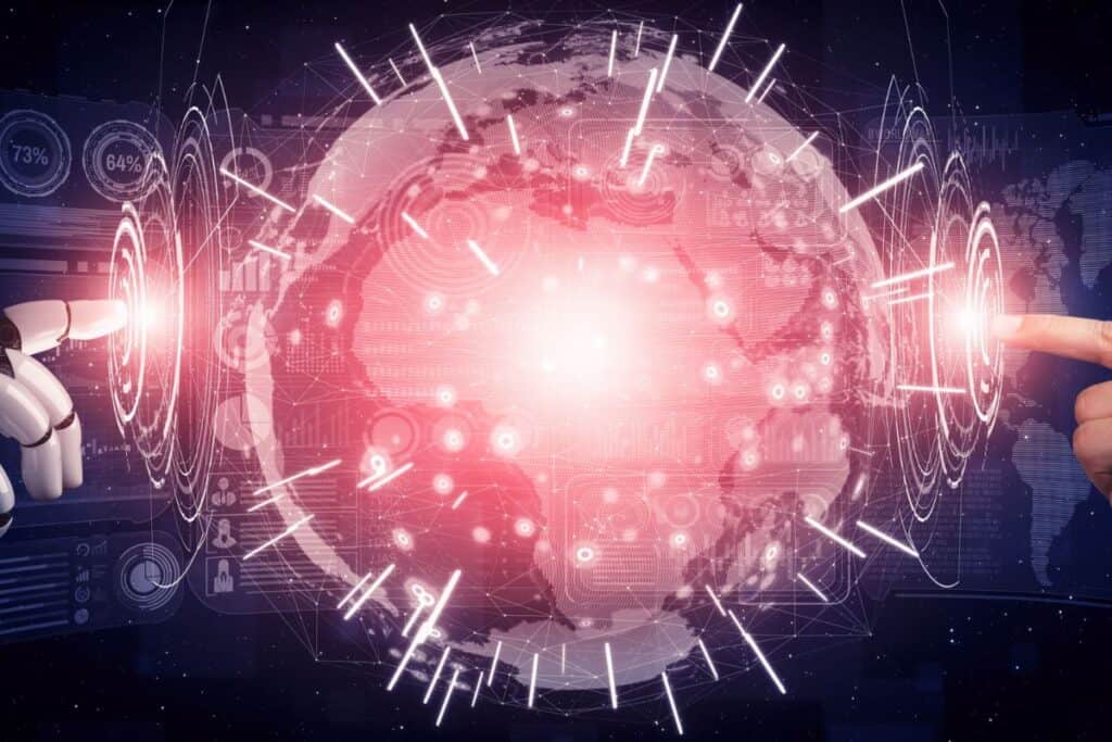 Future artificial intelligence robot and cyborg 3d illustration