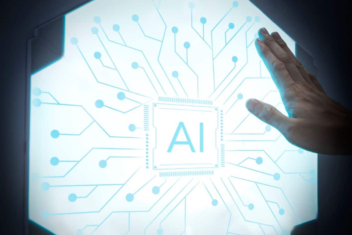 Futuristic ai technology microchip advanced innovation digital remix