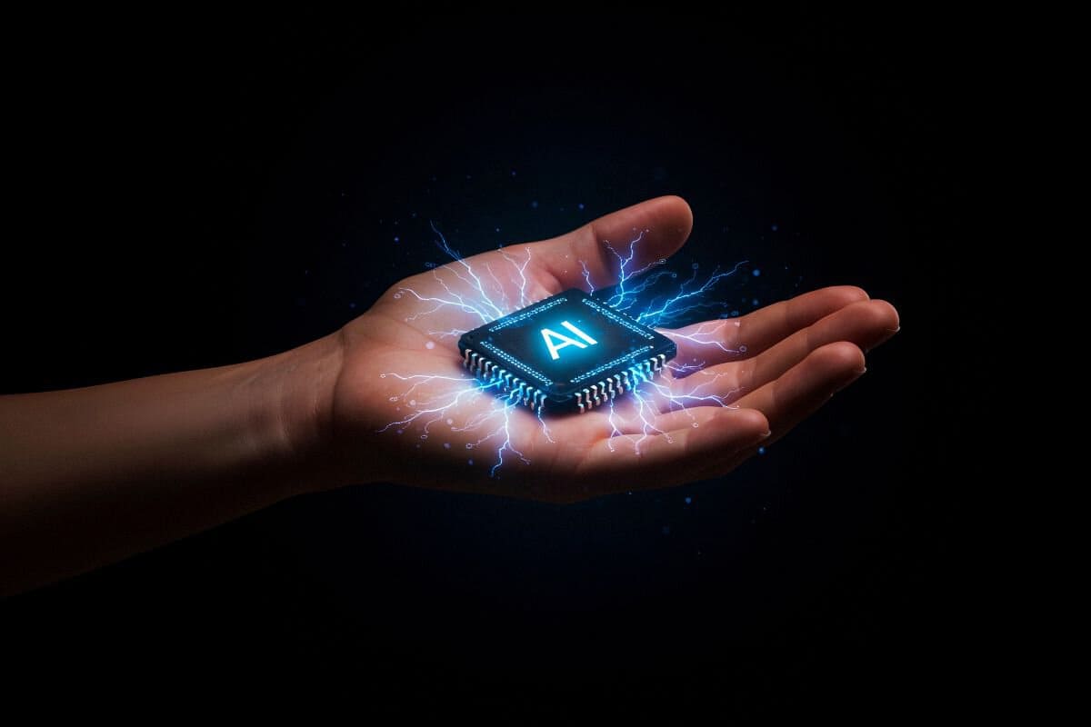 Ai chip held in hand