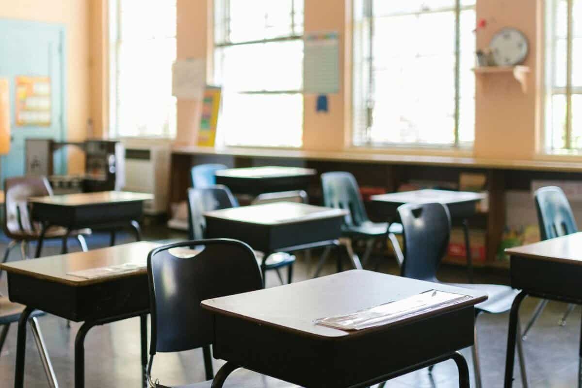 Desks and Chairs in Classroom