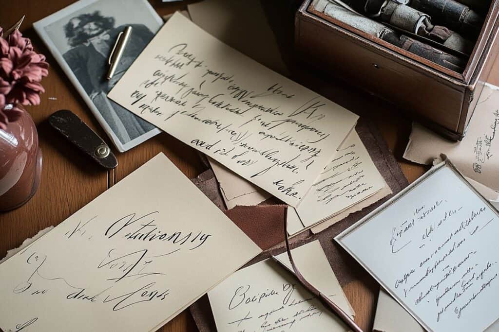 vintage stationery with handwritten