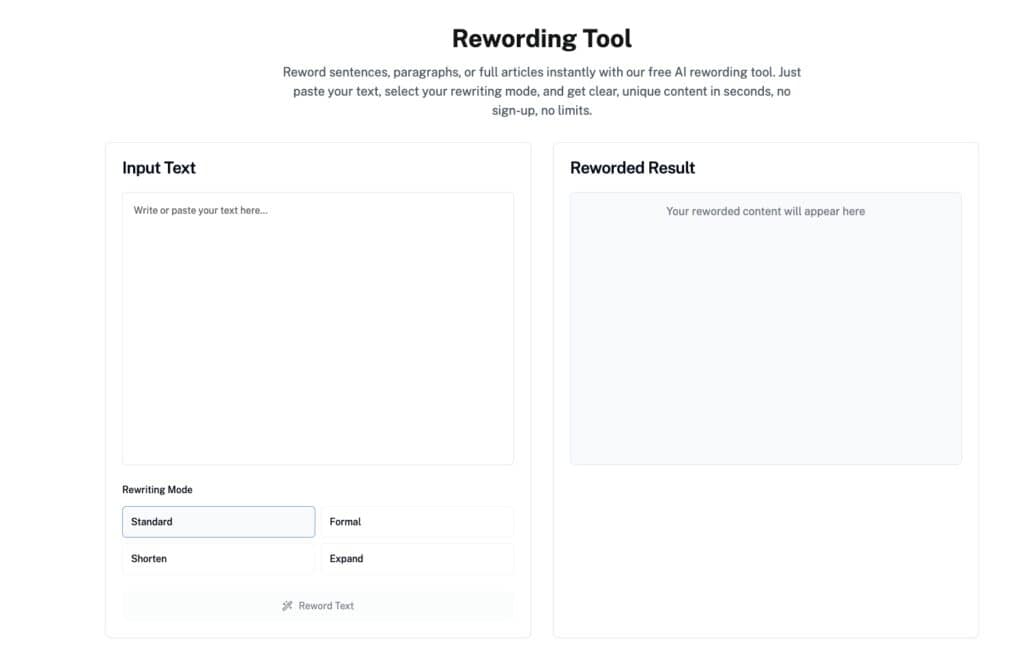 +50 条激励和铭记退伍军人节的最佳语录 5 无法察觉的 AI 重写工具截图