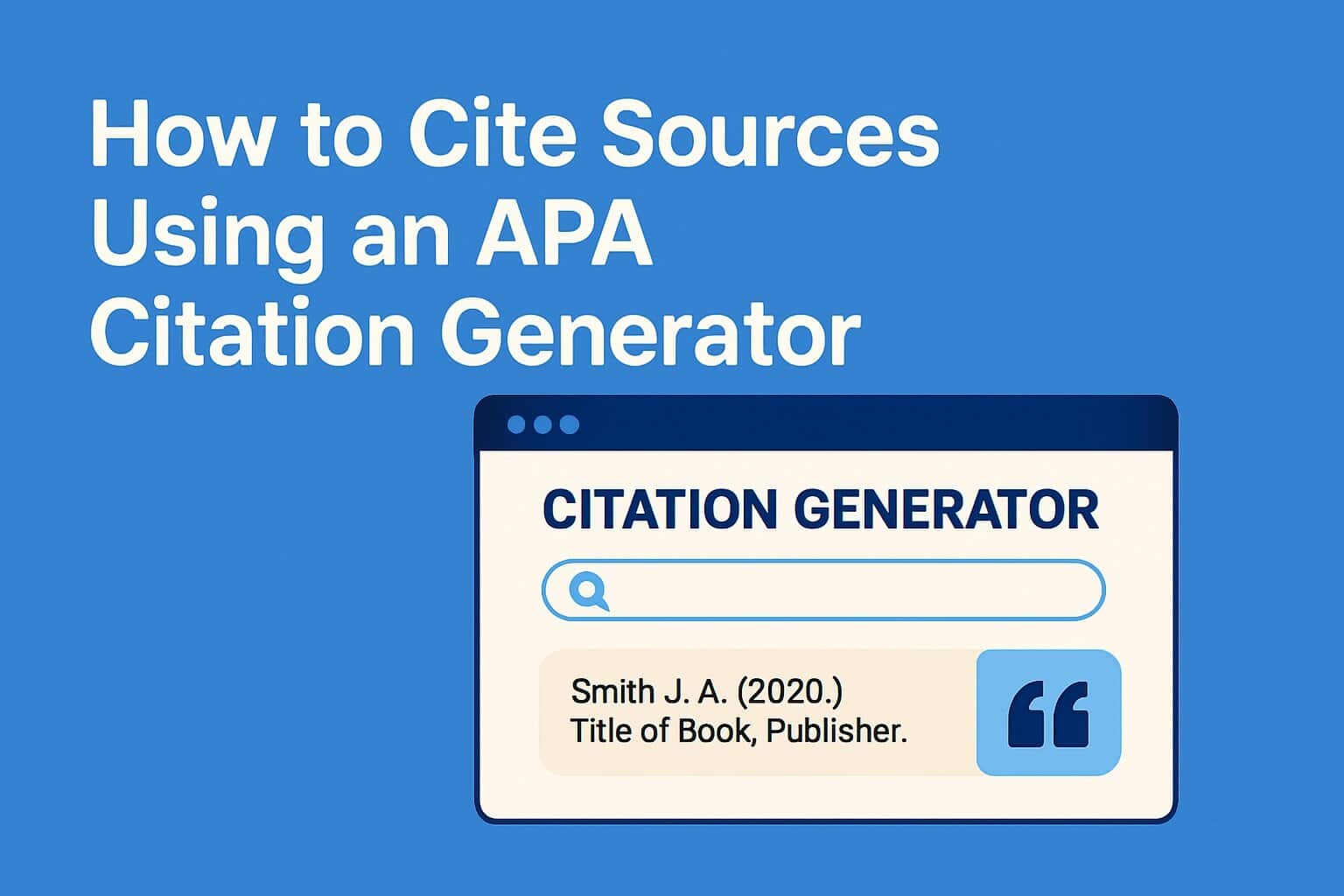 How to Cite Sources Using an APA Citation Generator Guide